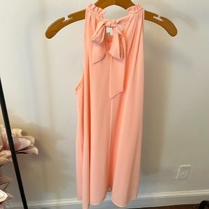 Coral pink bow tie dress